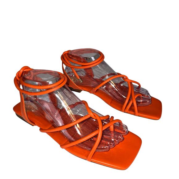 Vince Camuto Alminda Orange Sandal Toe Ring Strappy Tie Gladiator 9.5 - Picture 10 of 10